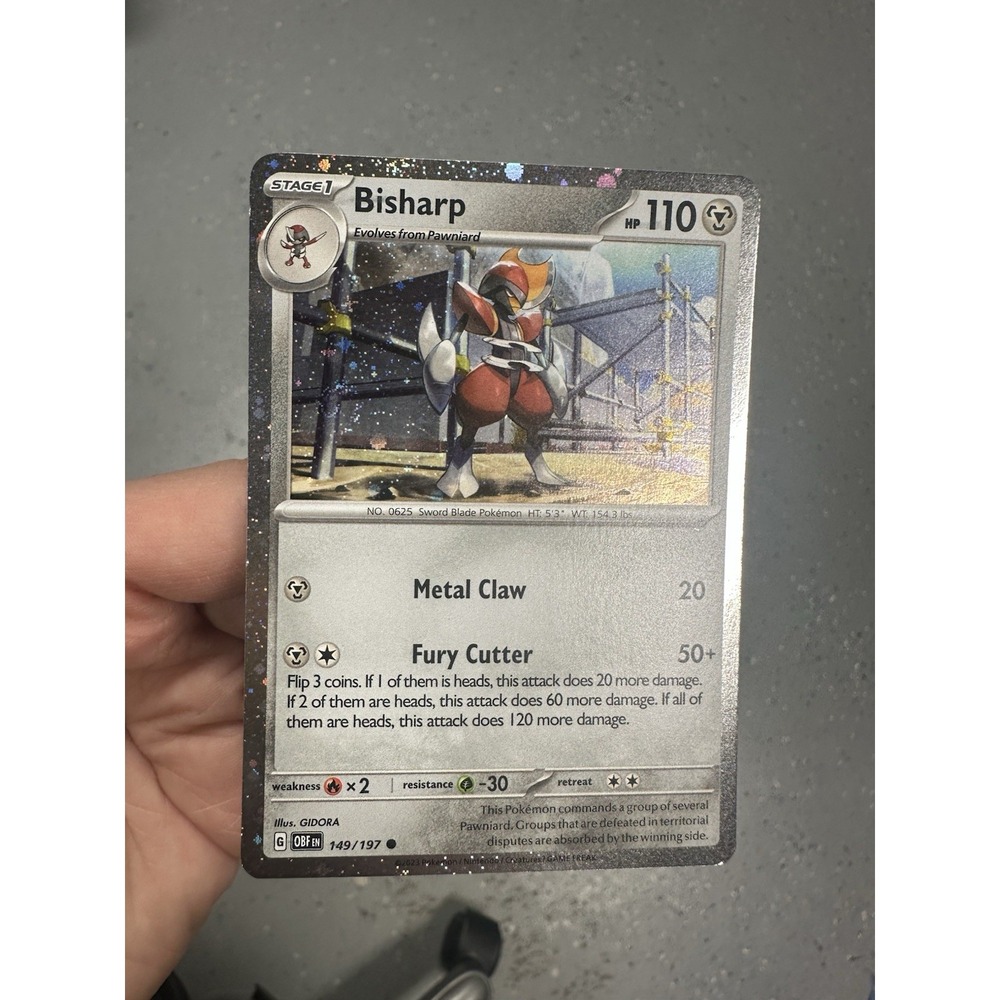 Bisharp 149/197 FART SWIRL Obsidian Flames Cosmos Holo ink smudge on name NM - Picture 5 of 8